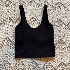 Lululemon Align Tank Black Lulu Workout Top Built In Bra Size 0 Soft Crop Top